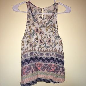 Multi colored floral tank top